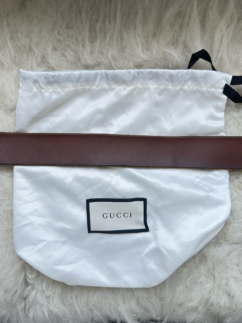 Gucci Brown Leather Belt with Gold Double G Buckle - Picture 4 of 7